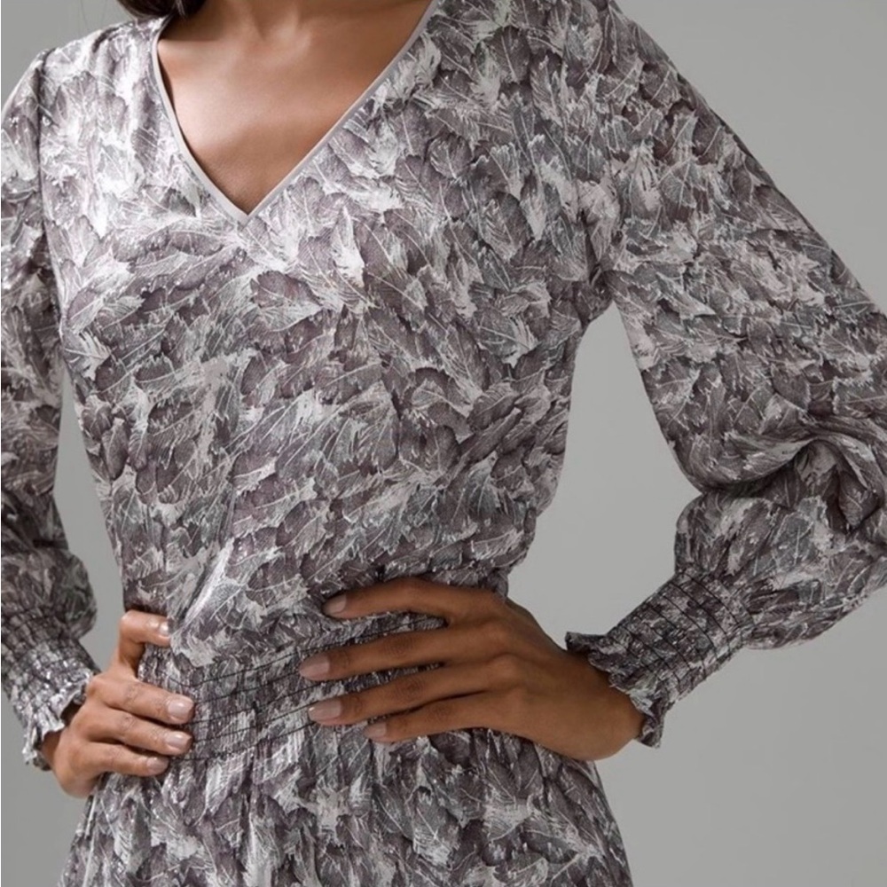 WHBM Feather Print Dress - Picture 3 of 5